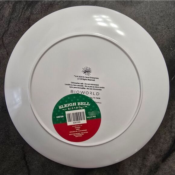 Nwt Christmas Cookies For Santa Grinch Plate - Picture 4 of 4